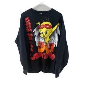 Looney Tunes Tweety Bird Vintage 1997 Show Me The Candy Halloween Sweater XL